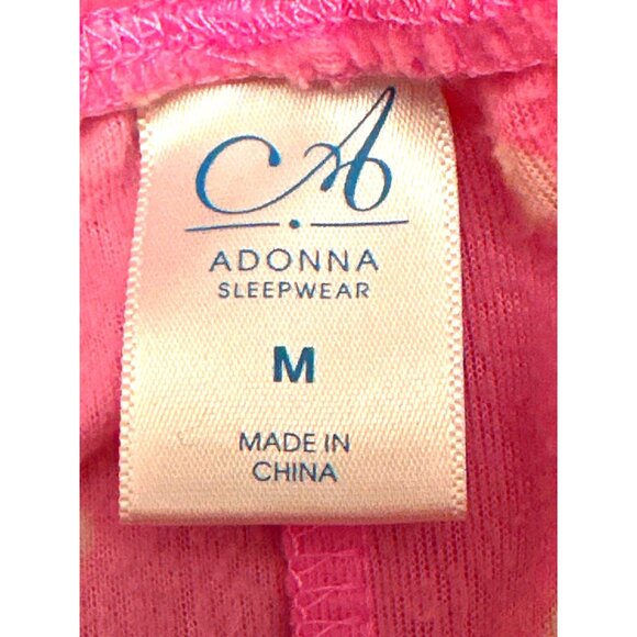 Adonna Sleepwear Pink Polka Dot Pajama Pants Size Medium Cozy Fleece Loungewear - Picture 5 of 6